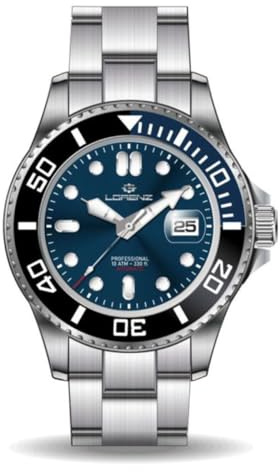Lorenz Diver Automatic 26168BB Herren Automatikuhr Edelstahl Taucher 100 Meter, mehrfarbig, Modern