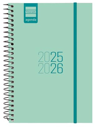 Finocam - Agenda Espir Curso 2025 2026 Semana Vista Horizontal Septiembre 2025- Agosto 2026 (12 meses) Turquesa Español