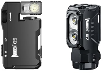 WUBEN G5 Rechargeable EDC Flashlight 400 Lumens Dual Light Sources Bundle E7 1800 Lumen Rechargeable Mini Flashlight with Magnet