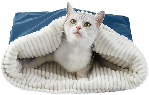 Cat Nest Bed - Plush Sleeping Pod, Warm Snuggle Den, Soft Hiding Cushion, Rest Shelter, Winter Comfort House | Cuddle Sack Comfortable Resting Place for Indoor Travel Autumn Winter Christm