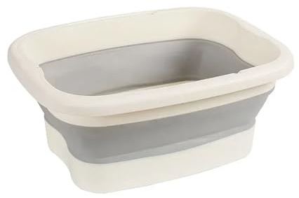 Foldable Footbath Massage Bucket Soaking Folding Basin Spa Foot Bath Household Sauna Bathtub Pedicure(White no lid)