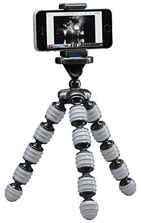Minitrípode móvil Flexible Cullmann Alpha 380 con Soporte para Smartphone, Gris, Carga máxima 1,5 kg, Peso 267 g