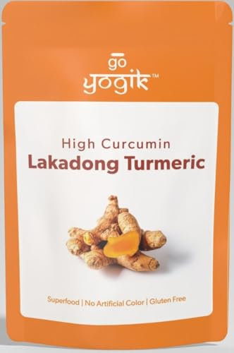Go-Yogik Lakadong Turmeric Powder-450g, High Curcumin (7-9%) |Lab Tested, Traditionally Grown, Sun Dried, Stone Grounded-Himalaya Turmeric |Direct from India.