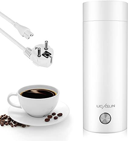 ONEVER Hervidor de Viaje portátil de 400 ml, Mini Hervidor 3 en 1, Calentador de Agua Caliente, Apagado automático, Hervidor de Viaje para té, café, Leche y Comida rápida