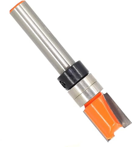 Akylin Pattern Flush Trim Router Bit - 1/4 Shank, 3/8 Cut Diameter, 1/2 Cutting Length for Woodworking Template Trimming