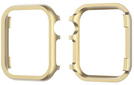 Stoßfest Gehäuse Gold Kompatibel mit Apple Watch SE3 40mm, Frauen Mädchen Ultra Dünn Aluminium Hülle Kratzfest Schutzhüllen Bumper Case Rundherum Abdeckung Metall Kompatibel mit iWatch SE Series 6 5 4