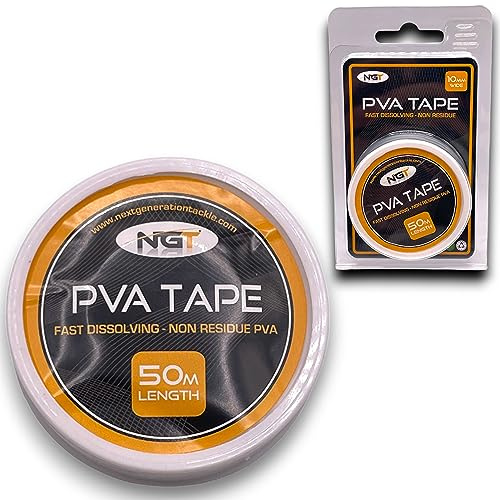 NGT PVA-Tape 50 m schnell auflösendes Karpfenangeln Spule der PVA-Saite hinterlässt keine Rückstände