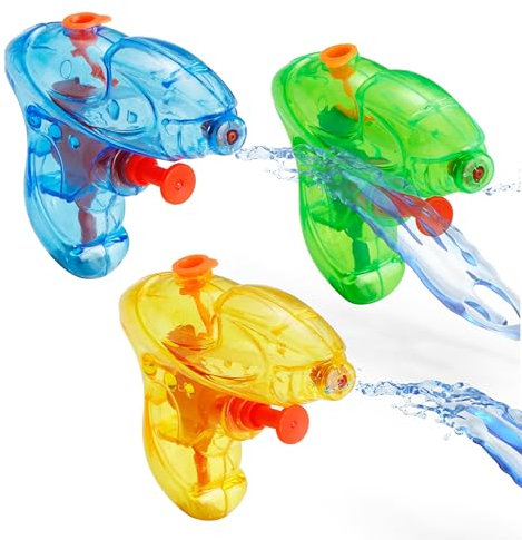 3x mini vattenpistoler 8 cm färgglada leksaker sommar barn spritzpistol lång räckvidd pool strand trädgård utomhus fest kompakt rolig