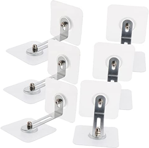 HOMOBABE 6pcs Anti Tip Furniture Wall Anchors Baby Safety Kit for Cabinets and Book Shelves, Heavy Duty Adhesive Stainless Steel and Acrylic Material, Easy Installation for Childproofing
