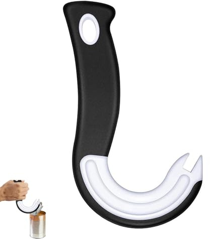 Dosenöffner Senioren, Zugring Dosenöffner, J Förmige Küchenhelfer, für Dosen Mit Verschlussringen(Schwarz)