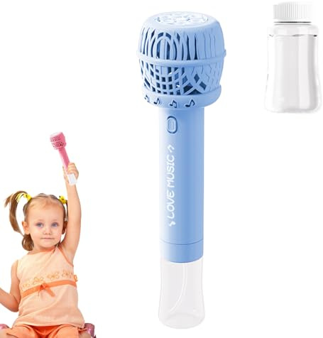 Bastone Automatico per Bolle di Sapone – Giocattoli Colorati per Esterni in, Blu, Taglia Media, Dispositivo per Feste per Bambini, Divertente Accessorio per soffiatore con Luce LED Integrata