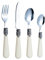 Exzact Cutlery Set 16pcs Stainless Steel, Vintage Style Antique Cream Handles ABS, Elegant Retro Style