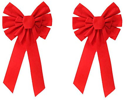 2 Stück Weihnachtsschleife aus rotem Samt Weihnachtsschleife für Weihnachten Kranz Schleife Geschenkschleife Weihnachtsbaum-Schleife Weihnachtsschmuck für Weihnachtsparty-Dekoration