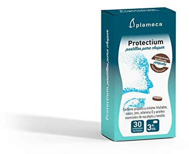 PLAMECA - Protectium, Pastillas para Chupar, para Cuidar Tu Garganta y Mantener Tus Defensas, Incluye Erísimo, Saúco, Zinc y Vitamina D3, sin Gluten y sin Lactosa - 30 Comprimidos Masticables