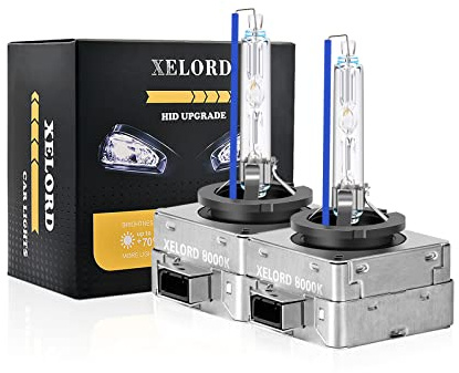 XELORD D1S 8000K Xenón Bombilla 35W Brillo Alto HID Auto Lámpara Faro Delantero,Paquete de 2