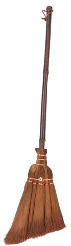 Tofficu Kids Broom Hand-Made Natural Straw Cleaning Broom Lightweight Wooden Handle Compact Indoor Outdoor Dust Removal with Hanging Rope