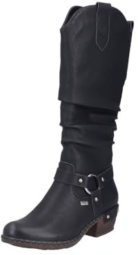 Rieker Damen 93670 Hochschaftstiefel, Schwarz, 39 EU
