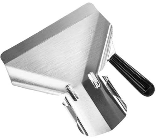 HARSKIYER Stainless Steel French Fry Popcorn Scoop, Quick Fill Tool for Food Bags & Boxes, Multipurpose Scooper for French Fries, Snacks, Ice, Dry Goods (Right Handle)