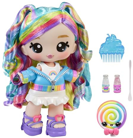 Yummiland Large Doll and Lip Gloss Pet - Skyler Rainbow Belt, Inklusive Bastelset, Geeignet für Kinder ab 4 Jahren