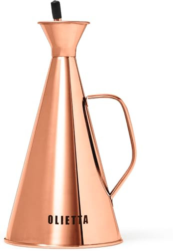 Olietta Oil Dispenser Copper Stainless Steel Non Drip Leak Proof No Mess Olive Oil & Vinegar Pourer & Kitchen Drizzler Bottle 750ML 0.75 Litre Great for Pouring & Drizzling Easy to Clean & Leakproof