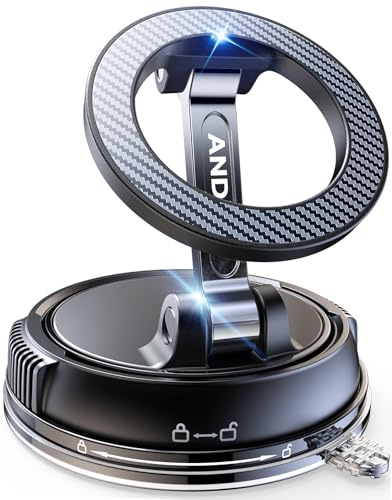 ANDERY Car Phone Holder for Magsafe [78+LBS Strongest Suction & 2400gf Magnetic] 360° Adjustable Car Phone Mount, Phone Holders for Your Car for iPhone 17-12 Pro Max Plus Air, Carbon Fiber
