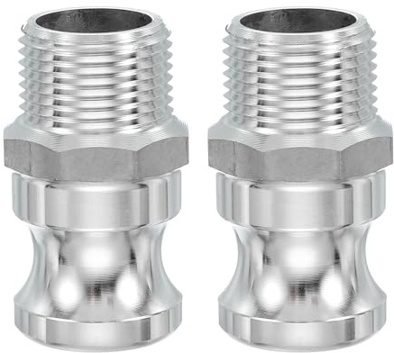 PATIKIL 2 Pack 1 Aluminum Cam Lock Fittings - Male Adapter x Female NPT Thread, Quick Disconnect Coupling Cam Lock Hose Fitting, Corrosion Resistant (Part F Cam Groove Type)