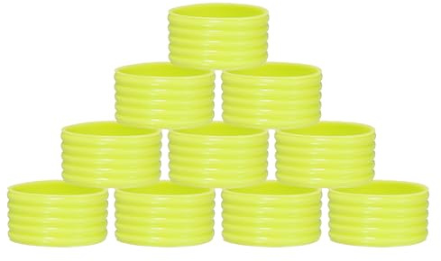 QUARKZMAN Anneau De Prise De Raquette De Tennis Bague en Silicone pour Raquette Bande en Caoutchouc Antidérapante Et Absorbante pour Poignée De Badminton Et Squash, Jaune 10Pcs
