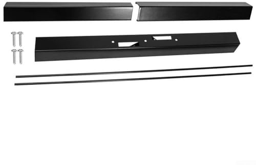 Kit de barra de cortina ajustable para chimenea y cenefa con construcción de metal recubierto de polvo resistente, para colgar cortinas de malla superpuestas perfectamente en aberturas de hogar