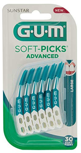 GUM 651 SOFTPICKS ADVANCED LARGE, UNIDADES, Verde, 30 piezas