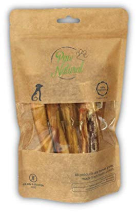 Paw Natural Hunde Leckerlis | Kausnack | 5 Stück Ochsenziemer 15cm | 100% Gluten- & getreidefrei | Zahnpflege-Snacks für Hunde