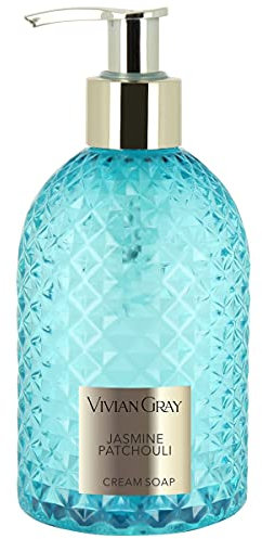 VIVIAN GRAY Gemstone 3510 Distributeur de savon liquide avec crème jasmin et patchouli Bleu 300 ml