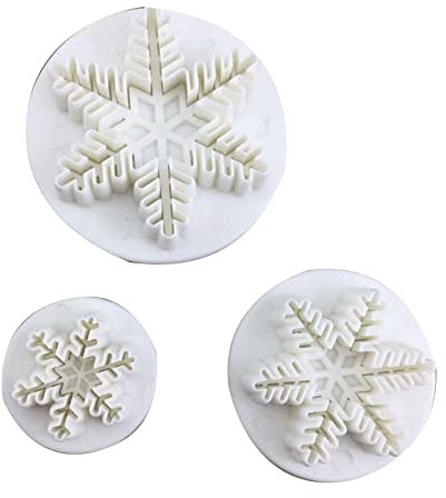 3pcs Snowflake Baking Mold Kitchen Biscuit Cookie Cutter Pastry Plunger 3D Stamp Die Fondant Cake Decorating Tools fondant cutter plunger shapes set for cake decorating