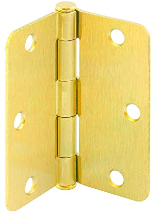Prime-Line U 11505612 Door Hinge Residential Smooth Pivot, 3-1/2 In. x 3-1/2 In. with 1/4 In. Radius Corners, 3 Holes per Leaf with Screws, Satin Nickel Finish, .087 In. Gauge (12 Pack)