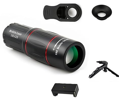 CHAKAE Lente de Zoom telescópico teleobjetivo Profesional 18X Apta para teléfono Captura Tomas claras Desde una Distancia con Lente de Alta Potencia