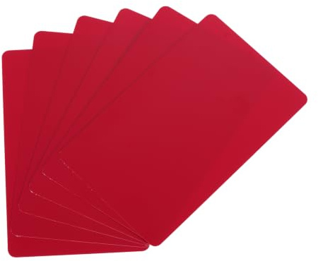 QUARKZMAN 20 Tarjetas de PVC en Blanco, Calidad Gráfica de 15 Mil, Plástico Brillante Impermeable para Impresora de Tarjetas de Identificación, Color Rojo