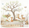 Little Deco Wandsticker Waldtiere Baum Wandtattoo für Babyzimmer Bär Fuchs REH Wandaufkleber Kinderzimmer Schlafzimmer Wanddeko DL5073-04