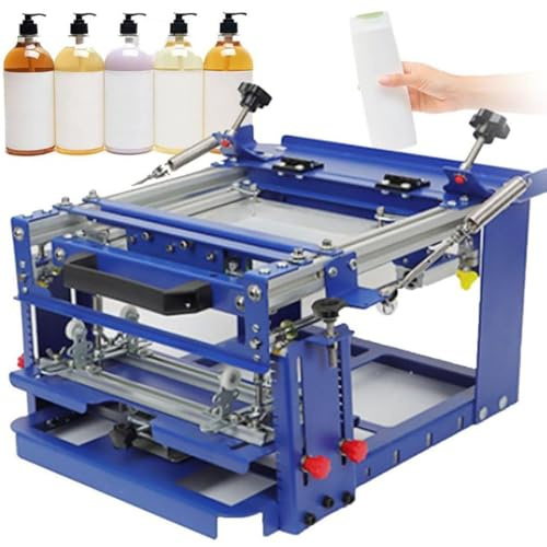 ZHPPED Máquina de serigrafía, máquina de serigrafía de Escritorio, área máxima de 16 * 14 cm, Prensa de serigrafía Manual, con un diámetro de Menos de 80 mm, para Ropa, Telas, Metales