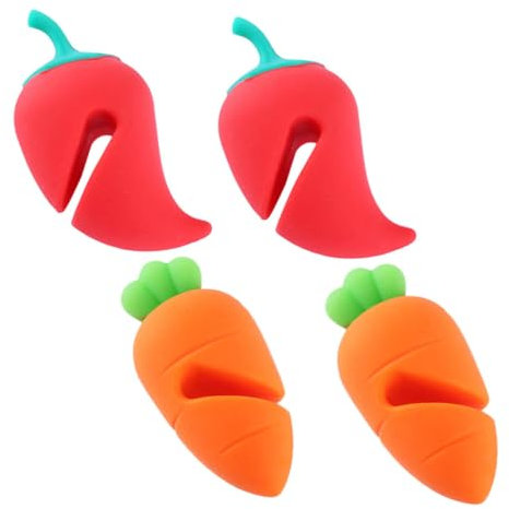 IMIKEYA 4pcs Silicone Lid Lifters Spill Stoppers for Pot Kitchen Gadget Vegetable Shape Silicone Lifter Overflow Preventers for Boil Over Protection