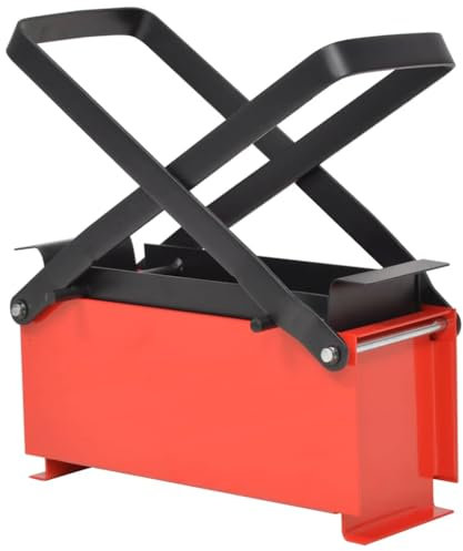 Briqueta de papel para hacer briquetas de acero, 34 x 14 x 14 cm, color negro y rojo