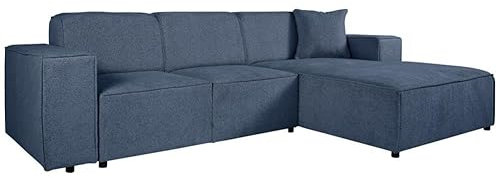 BEAUTY SOFA Pedro Ecksofa, Breite 267 cm, L Rechts, Raven 86, Marineblau, Minimalistisches Design, Freistehend, Hochwertige Polsterung