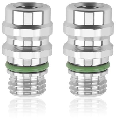 High Pressure AC Valve, Air Conditioning Service Connection Including Caps M12x1.5, AC Schrader Valve Replacement for MT0105, 800-955, 59946, GM 52458184, 15-5438, Compatible with GMC Chevy Select