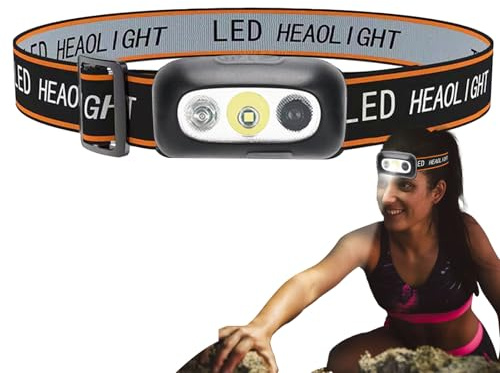 Generico Lampe frontale rechargeable à LED - Phare LED | Lampe de poche rechargeable avec 4 modes d'éclairage, phares de camping, équipement de camping avec casque, outils d