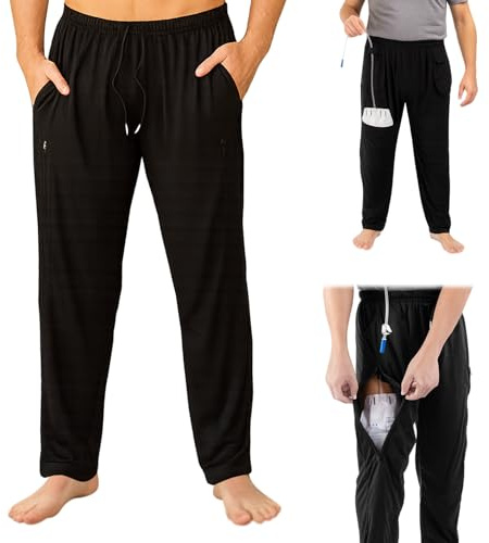 JLFDLLYYZQ Pantalons De Soins Aux Patients Pour Hommes Et Femmes, Pantalons Pour Incontinence Avec Poches Cachées, Vêtements De Soins Pour Patients, Used By Dialysis And Bedridden Patients(L)