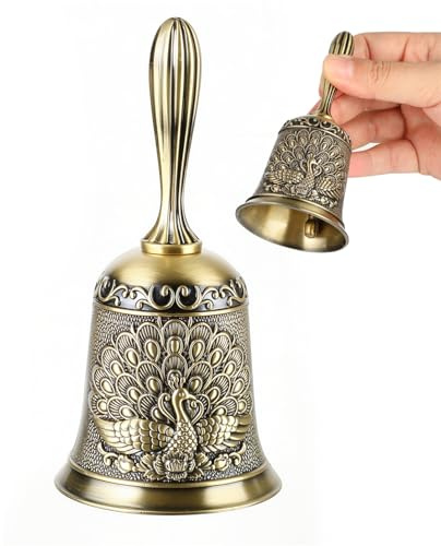 Campanas de mano, campanas sonoras de servicio ruidoso, campanas de mano para personas mayores, mesita de noche, boda, cena, meditación