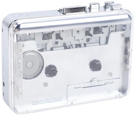 VELATEMOR Kassettenspieler, Tragbarer MP3-Konverter mit Integriertem USB-Anschluss und Lautsprecher, für Kopfhörer und USB-Flash-Laufwerk