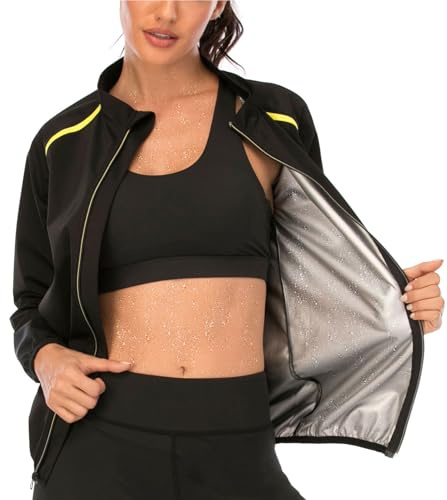 SEXYWG Women Sauna Jacket Sweat Sauna Suit Shirt Long Sleeve Workout Tops Body Shaper Exercise