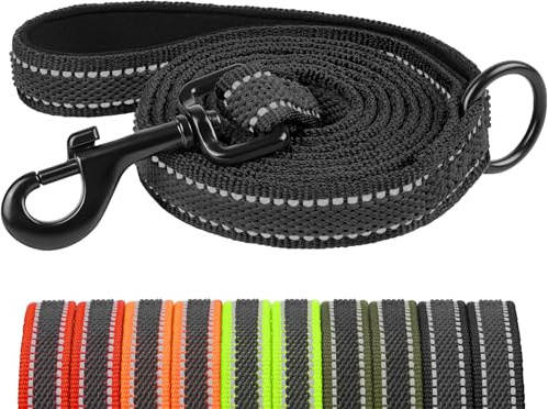 X XBEN Dog Leads for Small Medium Large Dogs,1M/1.2M/1.5M/1.8M/2M/2.2M/3M Reflective Dog Lead with Soft Padded Handle, Training Lead Leash with Durable Rubber Thread, for Walks & Training with Dogs