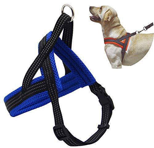 BPS® Imbracatura per cani e animali domestici, collare regolabile, 4 misure colori da scegliere per cani di piccola taglia media e grande (M, blu) BPS-3882A