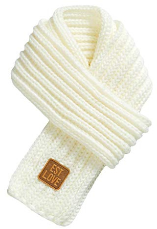Letuwj Écharpe en Laine Chaude Tricotée pour Enfants Taille Unique(118x9cm) blanc