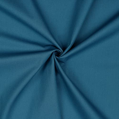 Bomullstyg, enfärgad, 100 % bomull, Tex, metervara, över 50 färger att välja mellan (046 blå, 200 x 148 cm)
